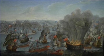 Combat naval de Palerme 1676 Pierre Puget Sea Warfare Peinture à l'huile